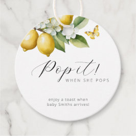 Citrus Summer Waterverf Baby shower Pop it Bedankjes Labels