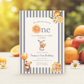 Citrus Sweet Bunny Boy First Birthday Kaart