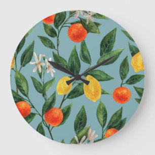 Citrus takken: Waterverf sierpatroon Grote Klok
