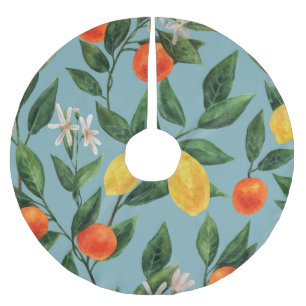 Citrus takken: Waterverf sierpatroon Kerstboom Rok