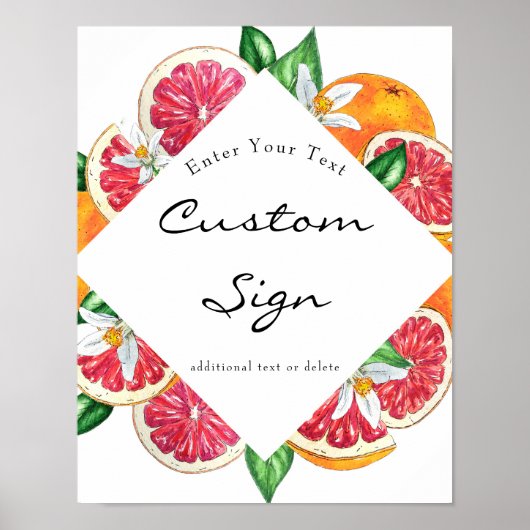 Citrus | Tekstbord op maat Poster (Voorkant)