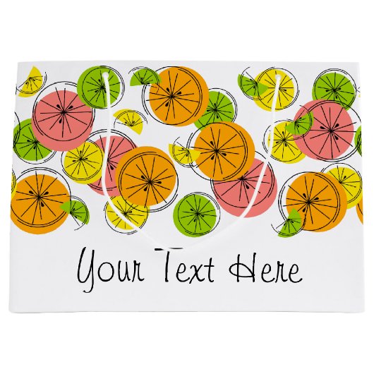 Citrus Text cadeau grote tas Groot Cadeauzakje (Voorkant)