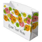 Citrus Text cadeau grote tas Groot Cadeauzakje (Achterkant Gekanteld)