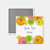 Citrus Text magnet vierkant (Voorkant / Achterkant)