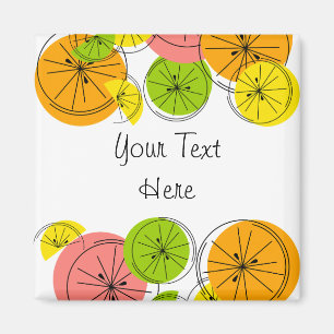 Citrus Text magnet vierkant