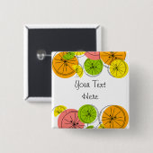 Citrus Text-toets, vierkant Vierkante Button 5,1 Cm (Voorkant /achterkant)