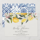 Citrus thema baby shower kaart (Voorkant / Achterkant)