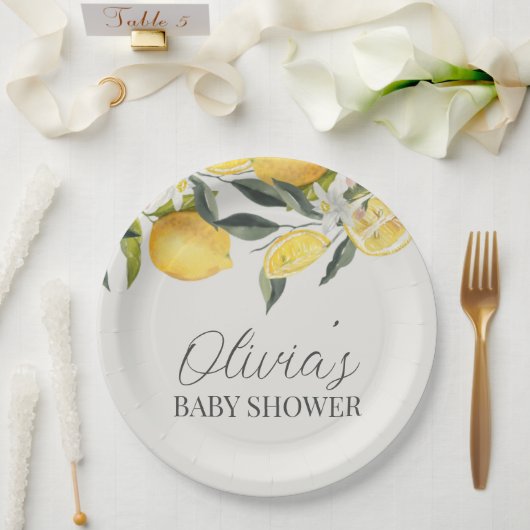 Citrus thema baby shower papieren bordje (Huwelijk)