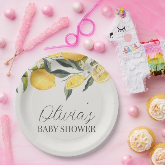 Citrus thema baby shower papieren bordje (Feest)