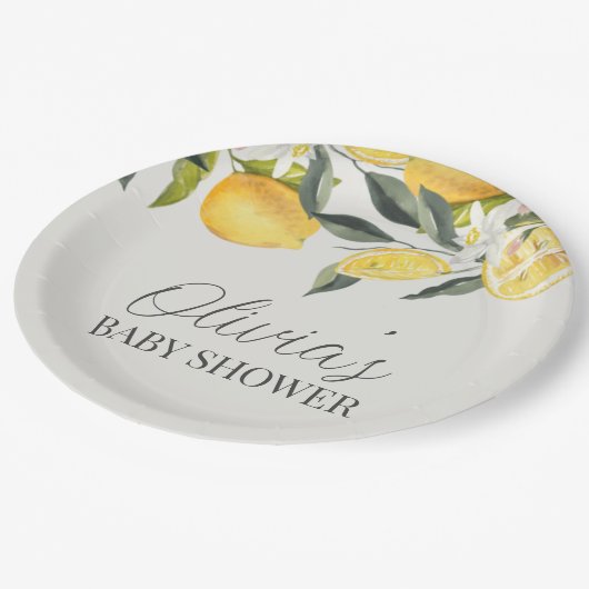 Citrus thema baby shower papieren bordje (Gekanteld)