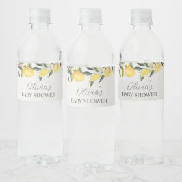 Citrus thema baby shower waterfles etiket