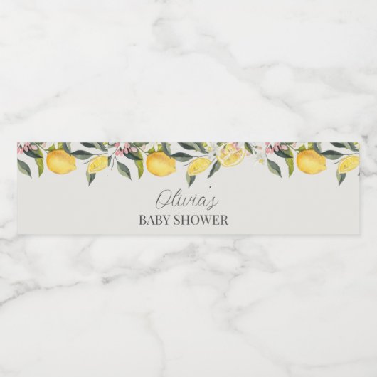 Citrus thema baby shower waterfles etiket (Enkel label)