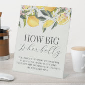 Citrus thema hoe groot is haar buik baby shower te reclamebord met voetstuk (Insitu)