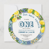 Citrus thema meisje 1e verjaardag kaart (Voorkant)