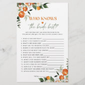 Citrus thema Wie kent de bruid beste spel (Voorkant)