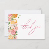 Citrus thematisch Vrijgezellenfeest met hoofdknijp Bedankkaart (Voorkant)