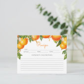Citrus Theme Oranje Recept Enclosure Kaart (Staand voorkant)