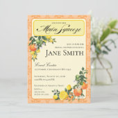 Citrus Themed Bridal Shower Invitation Kaart (Staand voorkant)
