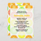 Citrus Thgeacht Baby shower Invitation Kaart (Voorkant / Achterkant)