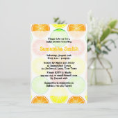 Citrus Thgeacht Baby shower Invitation Kaart (Staand voorkant)
