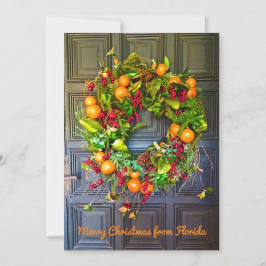 Citrus Thormay Wreath Bok Gardens Florida Feestdagenkaart (Voorkant)