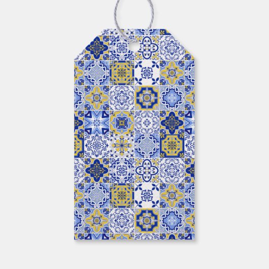 Citrus & Tile Mediterranean Wedding Celebration Cadeaulabel (Achterkant)
