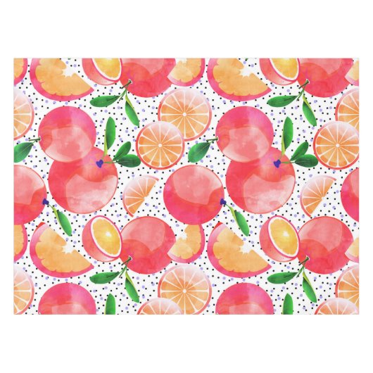 Citrus Tropical | Juicy Fruits Polka Dots | Voedse Tafelkleed (Voorkant (Horizontaal))