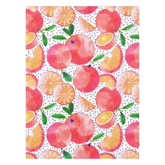 Citrus Tropical | Juicy Fruits Polka Dots | Voedse Tafelkleed (Voorkant)