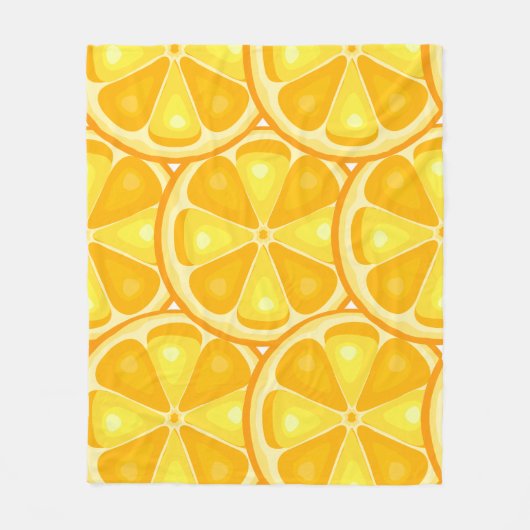 Citrus TROPICAL SUMMER FRUIT Sinaasappel citroenen Fleece Deken (Voorkant)