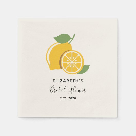 Citrus Tropisch Fruit Bruiloft Bruidsshower Papier Servet (Voorkant)