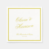 Citrus Trouw Geel Elegante Script Servet (Voorkant)