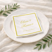 Citrus Trouw Geel Elegante Script Servet