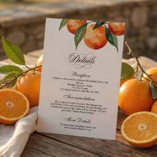 Citrus Trouwkaart Details   Mediterranean Orange Informatiekaartje