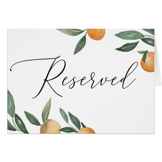 Citrus Trouwkaart Reserveringsbord | Waterverf Ora (Voorkant Horizontaal)