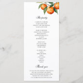Citrus Trouwprogramma | Mediterranean Orange Menu (Achterkant)