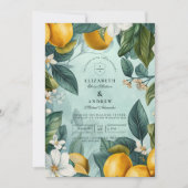 Citrus Tuin Botanische Bruiloft Kaart (Voorkant)