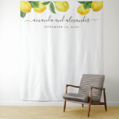 Citrus tuinaanblik. Citroen trouw achtergrond Wandkleed (In situ)