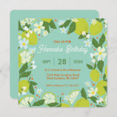 Citrus Tuinfeest Uitnodiging - Mintgroen Design (Voorkant / Achterkant)