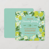 Citrus Tuinfeest Uitnodiging - Mintgroen ontwerp (Voorkant / Achterkant)