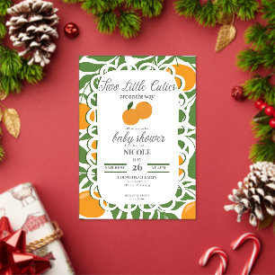 Citrus Twee Kleine Moppies Tweeling Baby Shower Ui Acryl Uitnodigingen