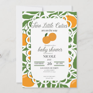 Citrus Twee Kleine Schatjes Twin Baby Shower Uitno Kaart