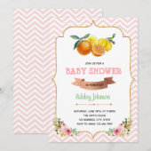 Citrus tweeling babyshower thema uitnodiging (Voorkant / Achterkant)