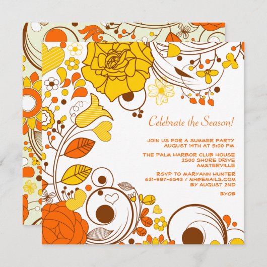 Citrus Twist Uitnodiging (Voorkant / Achterkant)