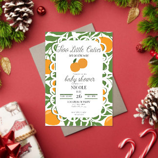 Citrus Two Little Cuties Twin Baby Shower Invite Acryl Uitnodigingen