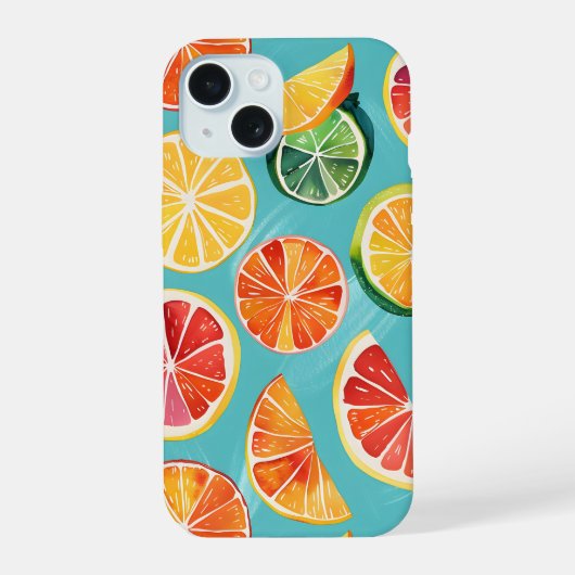 Citrus Uitbarsting iPhone 15 Case (Achterkant)