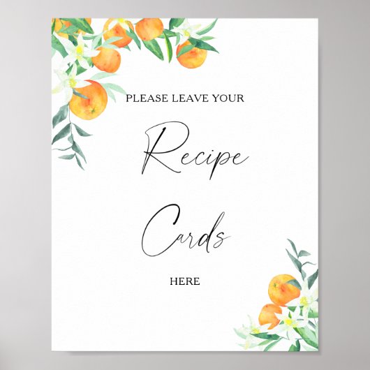 Citrus - Uw recept-kaart hier Poster (Voorkant)