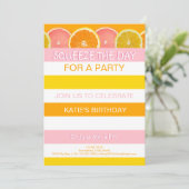 Citrus Verjaardag Uitnodiging (Staand voorkant)