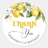 Citrus verjaardagsfeestje dank u ronde sticker (Voorkant)