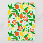 Citrus-viering Aangepaste bruiloft zomerfruit Menu (Achterkant)