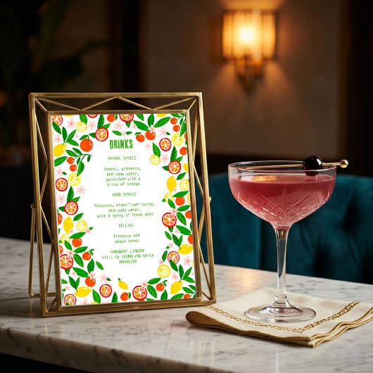 Citrus Viering Aangepaste drankjes zomerfruit Menu